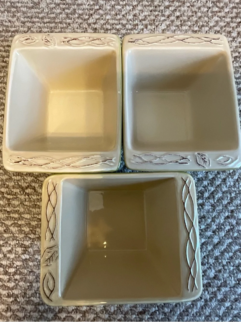 THREE TASTEFULLY SIMPLE Ceramic Crocks/Baking Dishes